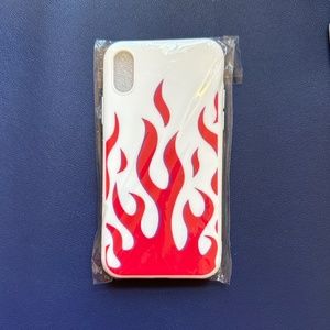 iPhone X Red Flames Silicone Soft Case, Never used